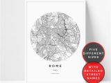 Street Map Of Rome Italy Printable Rome Map Print Rome City Map Printable Wall Art Travel Etsy