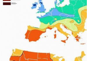 Sunshine Map Europe Us Vs Europe Annual Hours Of Sunshine Geovisualizations