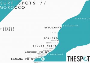 Surfing In Spain Map Morocco Surf Spot Map Www thespotmorocco Com Us Surfing In