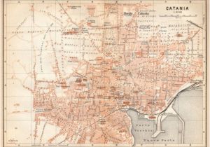 Syracuse Italy Map 1908 Catania Sicily City Map Italy Antique Map Sicilia