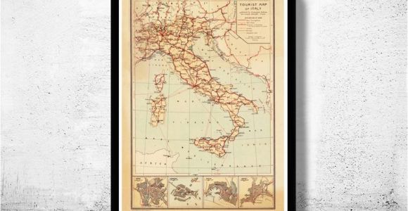 Syracuse Italy Map Old Map Of Italy touristic Map Italia 1931 In 2019 Art Italy Map