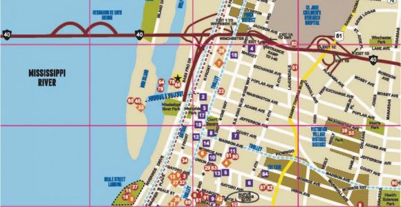 Tennessee attractions Map Memphis Map Map Of Memphis the Surrounding areas