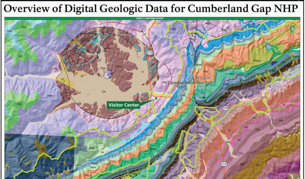 Tennessee Caves Map Nps Geodiversity Atlas Cumberland Gap National