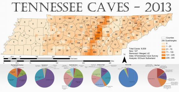 Tennessee Caves Map Tennessee Cave Density 2013 Maps Geography History Politics