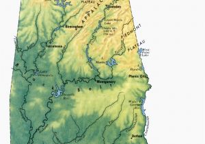 Tennessee Elevation Map topographic Map Of Alabama Secretmuseum