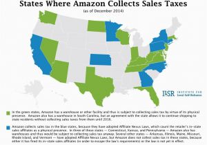 Tennessee Tax Map States where Amazon Collects Sales Tax Map Institute for Local