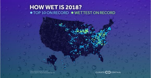 Texas Annual Rainfall Map 2018 S Precipitation Records On One Map Climate Central