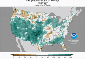 Texas Average Temperature Map National Climate Report January 2017 State Of the Climate