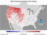 Texas Average Temperature Map National Climate Report January 2019 State Of the Climate