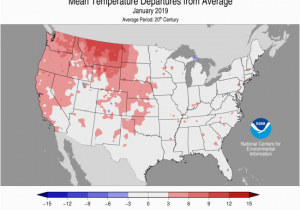 Texas Average Temperature Map National Climate Report January 2019 State Of the Climate