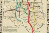 Texas Cattle Trails Map Cattle Trails Of the Old West Map Reproduction Lonesome Dove Cattle