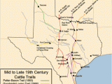 Texas Cattle Trails Map Maps