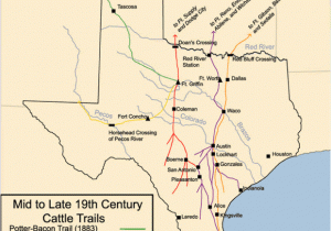 Texas Cattle Trails Map Maps