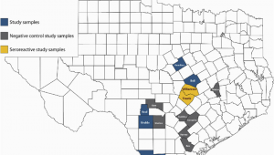 Texas Deer Population Map Texas Map Showing 14 Counties In which White Tailed Deer Wtd Were