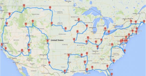 Texas Hill Country Road Trip Map This Map Shows the Ultimate U S Road Trip Mental Floss