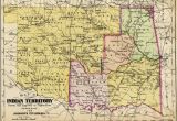 Texas Indians Map Map Of Indian Territory original Colored Antique Map Engraving