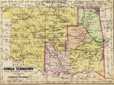 Texas Indians Map Map Of Indian Territory original Colored Antique Map Engraving