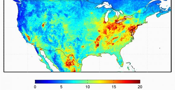 Texas Light Pollution Map where the Particulates are and aren T Watts Up with that