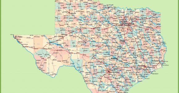 Texas Map with Cities and towns Print Road Map Of Texas with Cities