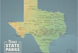 Texas National Parks Map Texas State Parks Map 11×14 Print Etsy