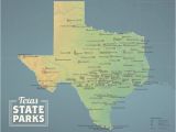 Texas National Parks Map Texas State Parks Map 11×14 Print Etsy