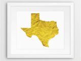 Texas Official Travel Map Texas State Map Print Texas Map Silhouette Gold Foil Texture Etsy