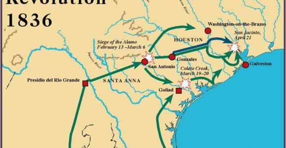 Texas Revolution Map 1836 Battles Of the Texas Revolution and Important Characters Lessons