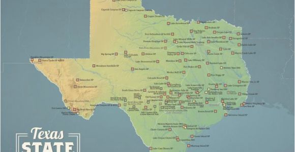 Texas State District Map Texas State Parks Map 11×14 Print Etsy
