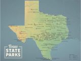 Texas State Park Maps Texas State Parks Map 11×14 Print Etsy