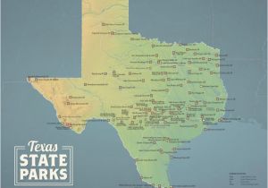 Texas State Park Maps Texas State Parks Map 11×14 Print Etsy