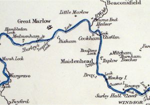 Thames River Map England Antique River Canal Maps Of Uk General