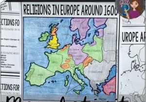 The Reformation Religious Map Of Europe 1600 Protestant Reformation Map Activity Crosscurricular