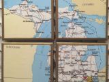 Three Rivers Michigan Map Amazon Com Coasters Personalized Michigan Map Coasters with Heart