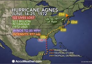 Thunderstorm Map Europe From Accuweather During Late June 1972 Hurricane Agnes