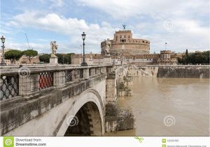 Tiber River Italy Map Angel S Castle and Bridge Pons Aelius with River Tiber Rome