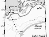 Tidewater oregon Map Map Of the northern Gulf Of Alaska Including Gak1 Large Dot and