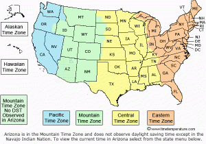 Time Zone Map Of Us and Canada United States Time Zone Map