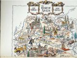 Toledo Spain tourist Map Vintage Spain Map Showing Madrid Spain and toledo Travel
