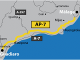 Toll Roads In Spain Map Mediterranean Motorway Malaga A 7 Versus Ap 7