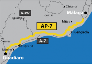 Toll Roads In Spain Map Mediterranean Motorway Malaga A 7 Versus Ap 7