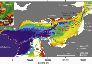 Topographical Map Of New England Sea Bed Bathymetry Of the English Channel Continental Shelf