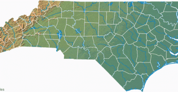 Topographical Map Of north Carolina Map Of north Carolina