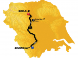 Tour De France 2014 Yorkshire Route Map Stage 2 Barnsley to Bedale 132km tour De Yorkshire 2