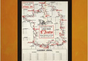 Tour De France Climbs Map tour De France Map Etsy