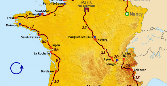 Tour De France Course Map File Route Of the 1962 tour De France Png Wikimedia Commons