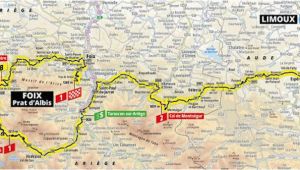 Tour De France Stage 15 Map 15 Etapa Limoux Foix tour De France 2019