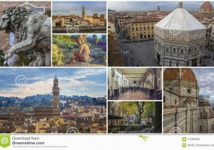 Tourist Map Florence Italy Collage Of Photos Of attractions Florence Italy Editorial Stock