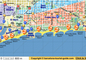 Tourist Map Of Barcelona Spain Barcelona Spain Beaches
