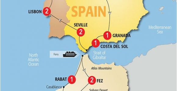 Trafalgar Spain Map Map Of Spain and Morocco so Helpful Map Of Spain Morocco Et