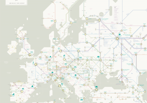 Train Lines Europe Map Europe Night Trains